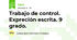 Trabajo de control. Expreción escrita. 9 grado.