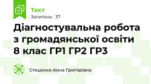 Діагностувальна робота з громадянської освіти 8 клас ГР1 ГР2 ГР3