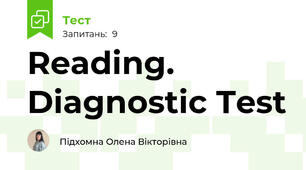 Reading. Diagnostic Test