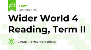 Wider World 4 Reading, Term II