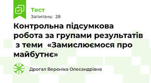 Контрольна підсумкова робота за групами результатів  з теми  «Замислюємося про майбутнє»