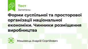 Форми суспільної та просторової організації національної економіки. Чинники розміщення виробництва