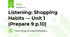 Listening: Shopping Habits — Unit 1 (Prepare 9 р.10)