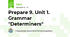 Prepare 9. Unit 1. Grammar "Determiners" 