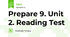 Prepare 9. Unit 2. Reading Test