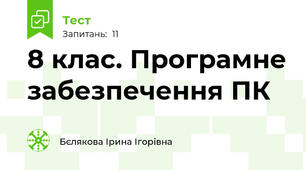 8 клас. Програмне забезпечення ПК