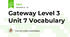 Gateway Level 3 Unit 7 Vocabulary