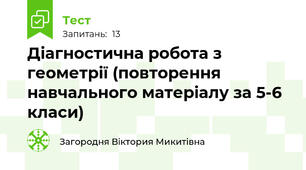 Діагностична робота з геометрії (повторення навчального матеріалу за 5-6 класи)