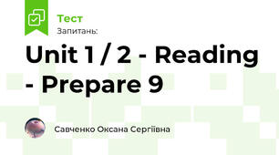 Unit 1 / 2 - Reading - Prepare 9