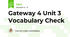 Gateway 4 Unit 3 Vocabulary Check