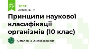 Принципи наукової класифікації організмів (10 клас)