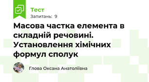 Масова частка елемента в складній речовині. Установлення хімічних формул сполук