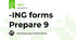 -ING forms Prepare 9