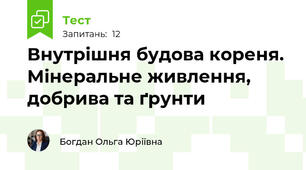 Внутрішня будова кореня. Мінеральне живлення, добрива та ґрунти