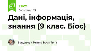 Дані, інформація, знання (9 клас. Біос)