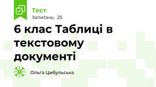 6 клас Таблиці в текстовому документі