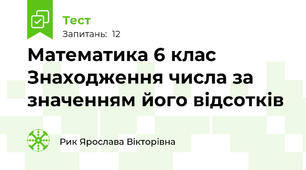 Математика 6 клас  Знаходження числа за значенням його відсотків