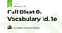 Full Blast 8. Vocabulary 1d, 1e 