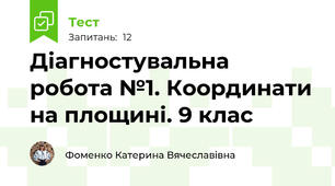 Діагностувальна (контрольна) робота №1 "Координати на площині". 9 клас