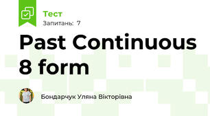 Past Continuous 8 form