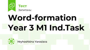 Word-formation Year 3 M1 Ind.Task