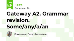 Gateway A2. Grammar revision. Some/any/a/an