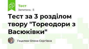 Тест за 3 розділом твору "Тореодори з Васюківки"
