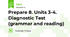 Prepare 8. Units 3-4. Diagnostic Test (grammar and reading)