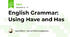 English Grammar: Using Have and Has