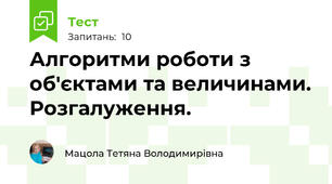 Алгоритми роботи з об'єктами та величинами. Розгалуження.