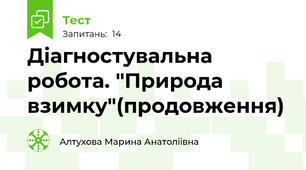 Діагностувальна робота. "Природа взимку"(продовження)