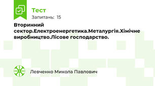 Вторинний сектор.Електроенергетика.Металургія.Хімічне виробництво.Лісове господарство.