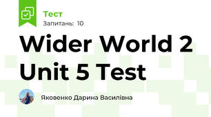 Wider World 2 Unit 5 Test