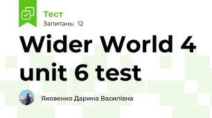 Wider World 4 unit 6 test