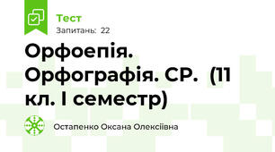 Орфоепія. Орфографія. СР.  (11 кл. І семестр) 