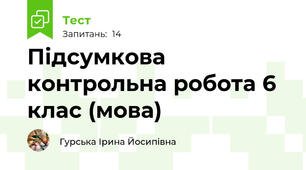  Підсумкова контрольна робота 6 клас (мова)