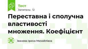 Переставна і сполучна властивості множення. Коефіцієнт