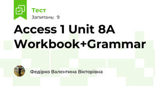 Access 1 Unit 8A Workbook+Grammar
