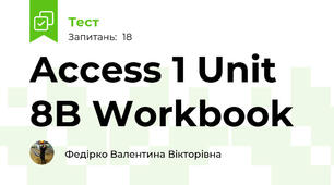 Access 1 Unit 8B Workbook