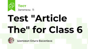 Test "Article The" for Class 6