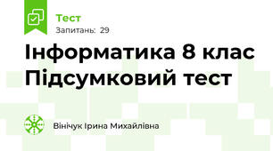 Інформатика 8 клас Підсумковий тест