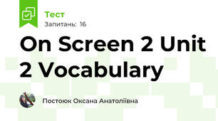 On Screen 2 Unit 2 Vocabulary