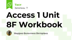 Access 1 Unit 8F Workbook