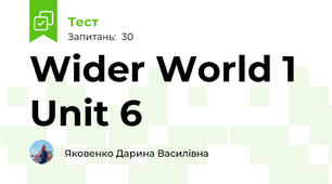 Wider World 1 Unit 6 