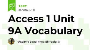 Access 1 Unit 9A Vocabulary