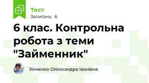 6 клас. Контрольна робота з теми "Займенник"