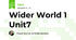 Wider World 1 Unit7