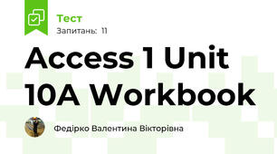 Access 1 Unit 10A Workbook