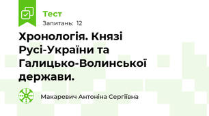 Хронологія. Князі Русі-України та Галицько-Волинської держави.