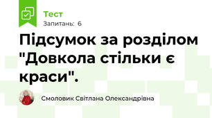 Підсумок за розділом "Довкола стільки є краси".